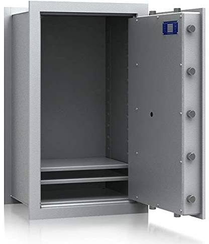 SafeHero Wandtresor Klasse 1 VDs EN 1143-1 Secureo Strix Pro 3 | H830xB490xT387 | Doppelbartschloss | VDs Zertifiziert | versteckbare, Flache Vorderseite & umlaufender Feuerfalz