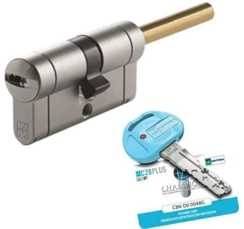 MOTTURA CILINDRO C28PLUS 31/31 MM.62 C/POMOLO ATT. NICKEL SPAZZOLATO