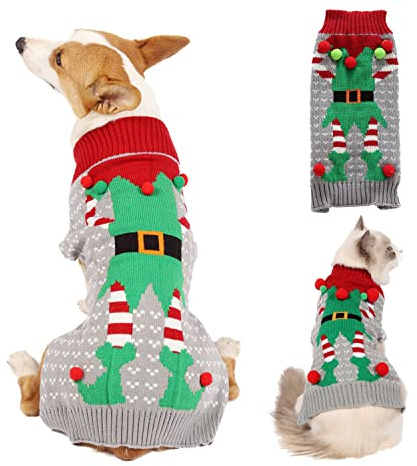 Hundepullover Weihnachten Hunde KostüMe Katzen Kleidung Strickpullover Hund Haustier Katze Hunde Pullover Hundekostüm Weihnachten Haustiermantel für Weihnachten Party Geschenk (Style-5, XL)
