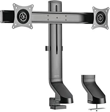 LogiLink BP0160 - Dual Tisch-Monitorhalterung 2-Fach aus Aluminium f?r Flache und Curved Monitore (17 27 Zoll)
