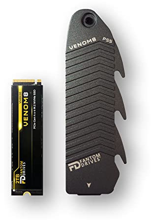Fantom Drives - VENOM8 2TB NVMe Gen 4 M.2 Internal SSD - PS5 Memory Upgrade 3D NAND TLC – DDR4 DRAM Cache - 7400MB/s Solid State Drive w/ Heatsink (VM8X20-PS5)