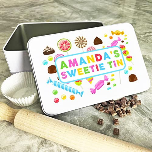 Fingerprint Designs Personalised Sweetie Bright Icons Biscuit Sweets Cake Treat Cake Tin