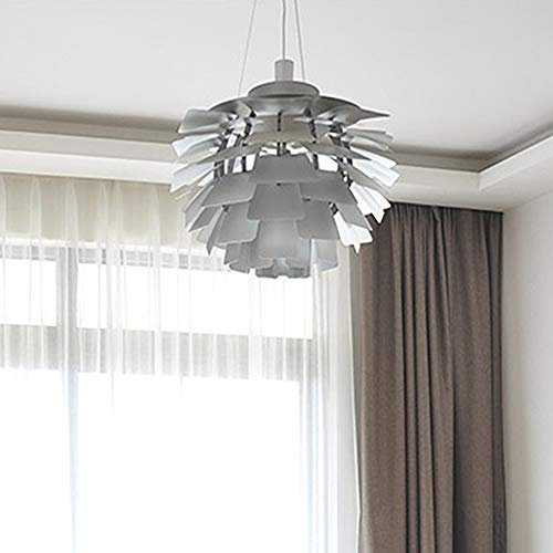 Kreativer Mode-tannenzapfen-Kronleuchter,Moderner Minimalistischer Kronleuchter,Wohnzimmerlampe,Studie Lampe,Bar Lampe,Schlafzimmer Kronleuchter-Äußere weiße innere chromfarbe 60 * 58cm