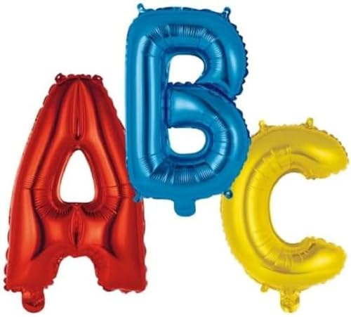 Amscan Mini Letter ABC Set SchulstartFolienballon N16 verpackt 30 cm x 40 cm