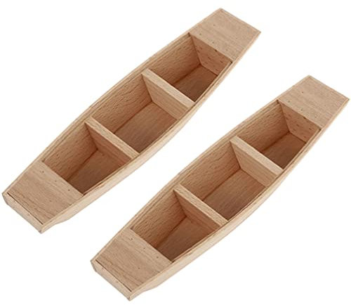 EXCEART 2 StüCk Holzboot Modell - Miniatur Holzschiff FüR Kinder, Naturholz Deko Boot, Handwerkliches Spielzeug FüR Zuhause Und BüRo, Holzboot Bausatz Zur FöRderung Der Hand-Augen-Koordination