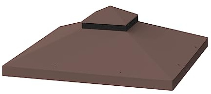 10x10 Ft Outdoor Patio Gazebo Replacement Canopy, Outdoor BBQ Gazebo Canopy Top Cover, Double Tiered Gazebo Tent Roof Top Cover Only, Brown（Frame Not Include）