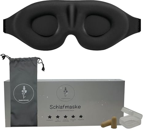 Premium Schlafmaske 3D für Seitenschläfer - Perfektionierte ErgoDream Augenmaske Schlafmaske mit Memory-Effekt für Frauen und Herren; 100% Lichtblocker