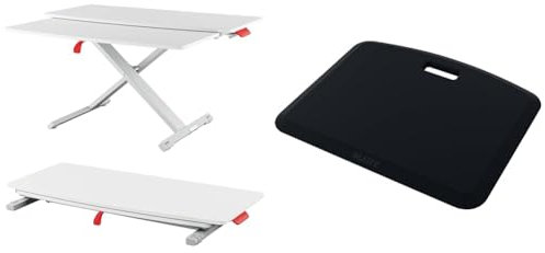 Leitz Ergo Set Schreibtisch-Aufsatz mit Tastaturablage, Für Bildschirme & Laptops, TÜV- & IGR-Zertifiziert, Strapazierfähiger weicher Schaumstoff, 65320085 + 53690089