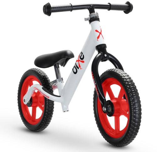 Bixe Balance Bike - 30.5 cm (12) Training Bikes for Kids and Toddlers - 1.8kg (4lbs) Kids' Balance Bike - Children Ages 3, 4, 5 - No Pedal Push Bicycle for Boys or Girls - Red
