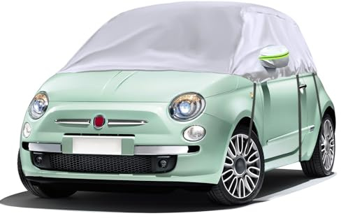 Opaltool Telo Copriauto Mezza Copertura Adatta per 2017-2023 VW T-Roc, Argento Mezza Copertura Auto con Ganci Regolabili e Tappi per le Orecchie con Striscia Riflettente