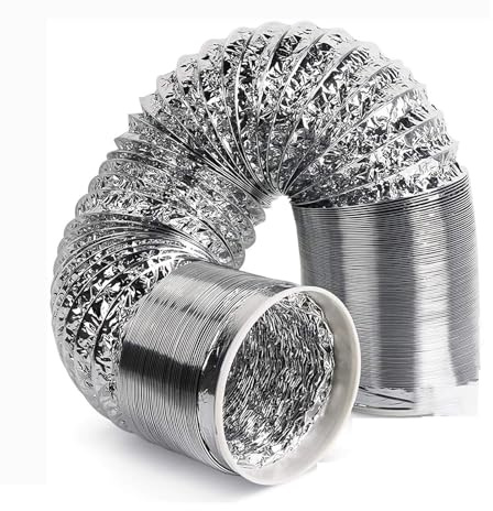 LoKori Abluftschlauch 160mm, Aluminium Flexschlauch Länge 3M, Lüftungsschlauch, Alu-Folienschlauch, Abluftkanäle Durchmesser für Abzugshaube, Wäschetrockner, Trockner (160mm*3m)