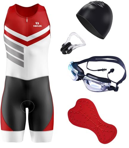 Herren Trisuit Triathlonanzug Einteiler mit leichtem Sitzpolster，Triathlon Anzug Herren, Trisuit Einteiler, Triathlonanzug, Triathlon Einteiler Trisuits,Herren Fahrrad-Skinsuit (TYP-1,S)