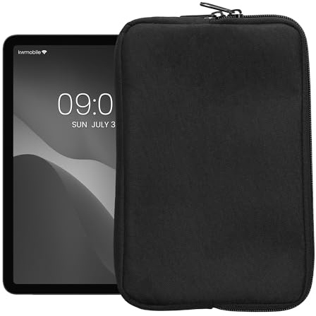 kwmobile Funda Universal para Tablet - Estuche de Tela con Cierre de Cremallera para Tableta de 9,7 a 11 Pulgadas - Bolsa Protectora para Tablet con Correa de Mano