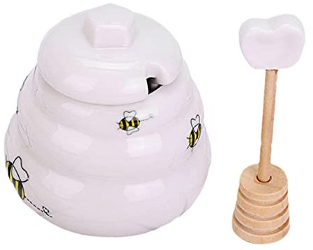 Cabilock 2sätze Honigbehälter Mit Keramik Design Für Gewürze Und Snacks Bienen Küchendeko Honigtopf Für Küche Passend Für Honig Marmelade Und Mehr