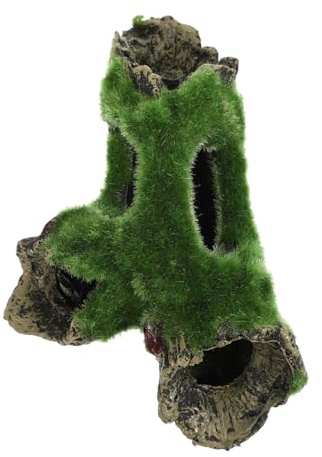 BUGUUYO Aquarium Moss Decoration Fish Tank Tree Cave Ornament Safe for Freshwater/marine Aquariums
