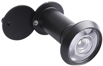 Security Peephole Door Viewer Solid Brass 220 Degree Wide-Angle Spy Hole Viewer with Privacy Cover for 35-60mm Thick Doors Peep Hole, Black