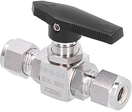 EVTSCAN 3 8in Stainless Steel Ball Valve, SS316L Construction, 3000psi High Pressure, Leak Proof, Fluid Control, for Industrial, Water, Power, Food, Pharmaceutical