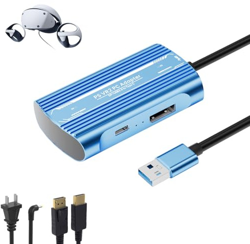 Kit d'accessoires pour adaptateur PC PSVR2. Comprend un câble DP1.4 et un adaptateur d'alimentation extensible. Élargissez votre bibliothèque de jeux PSVR2 pour obtenir des liens stables, réduire la