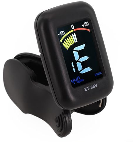 Tragbarer Clip On Tuner, 360° drehbar Digital Tuner Clip On Zubehör für Violine Cello Viola Kontrabass Schnellstimmen