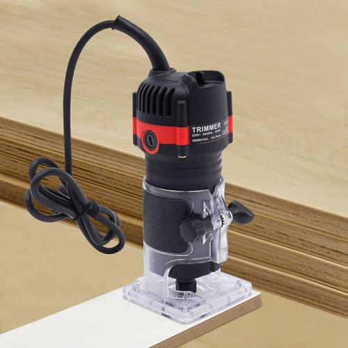 Fresadora eléctrica de madera, 800 W, herramienta compacta para router de madera, 30000 r/min, router portátil, para trabajar la madera con 15 puntas de router