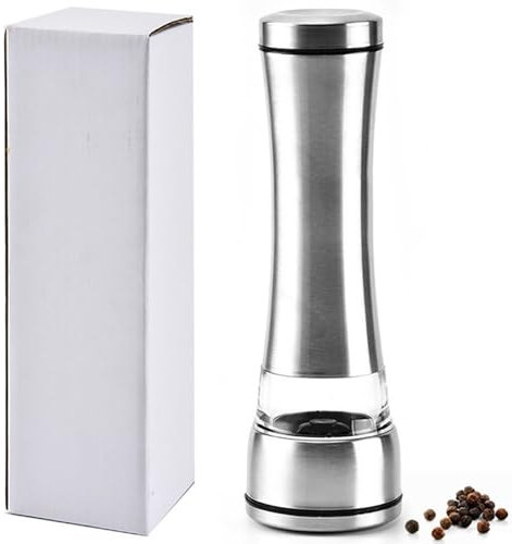Molinillo de pimienta de acero inoxidable, molinillo de hierbas, molinillo de especias, triturador manual para condimentos