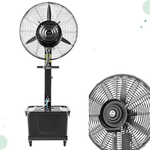 Garage Fans For Cooling, Outdoor Patios Misting Fans, Portable Industrial Misting Fan Metal Construction And Aluminum Blades, 7300 CFM Floor Fan With Movable Casters(55cm/22in)
