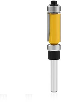 1pc 1/4 6.35mm Double Bearing Straight Trim Router Bit Trimming Knife Milling Cutter Carbide Flush Woodworking(12.7x25.4mm)