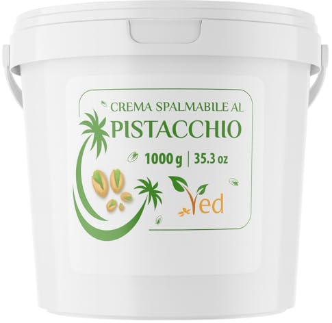 Mantequilla de Pistacho Premium VED 1 kg – Hecha en Italia | Etiqueta Limpia, Ingredientes Naturales | Vegana y Sin Gluten.