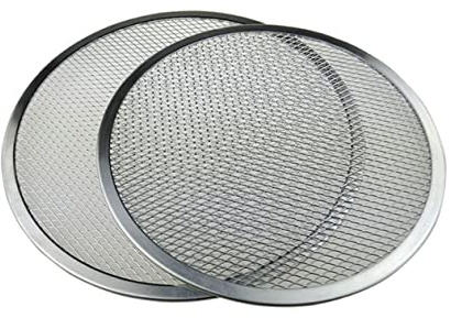 HOMOBABE Plaque à Pizza Perforée en Aluminium Argenté, Résistante aux Rayures et Légère, Cuisson Four Congélation