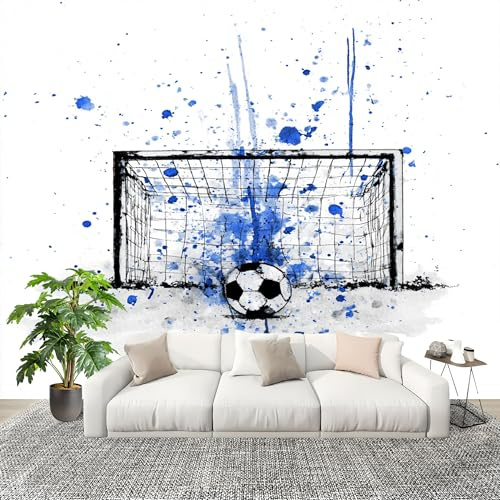 Sala de Estar Mural 400x280cm Garabatos De Deportes De FúTbol Tejido No Tejido Fotomurales Blanco Mural Se aplica a Pared Panorámico Para Dormitorio TV Pared Murales Póster