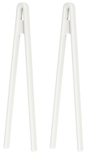 sourcing map Pinze da cucina in silicone da 22,1 cm, resistenti al calore, utensili da cucina per cucinare tostapane, insalata, barbecue, padella, pancetta, bistecca fritta, bianco