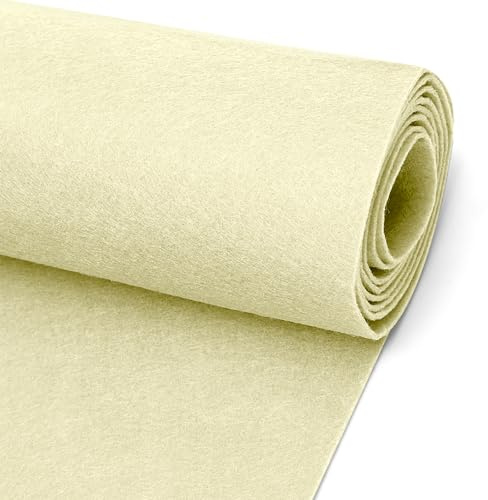 LUPATDY Filzrolle Filzstoff 30cm x 250cm Meterware,1mm Stark,Filzmatte,Filz für DIY Aufbewahrungstasche Patchwork Nähen Filz zum Basteln Handwerken Dekoration Beige