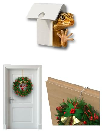 Door Hook Türhaken Weiß ohne Kleben für Türen mit Falz – Universeller Kranzhalter (Keine Beschädigung der Tür) | Unsichtbarer Haken für Türkränze & Saison-Deko – Einfach zum Einhängen