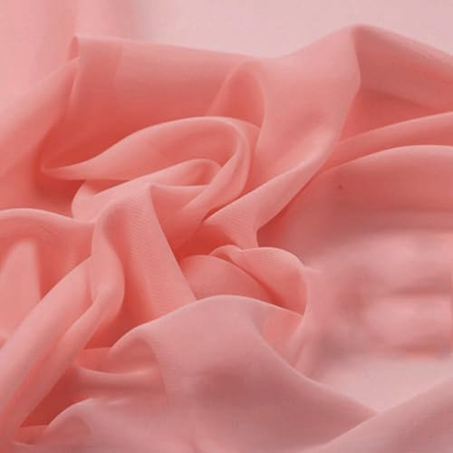 Vayliro 1m Chiffonstoff Breit 150 cm Chiffon Stoff Georgette Stoff Meterware Dekostoff Bekleidungsstoffe Stoffe zum Nähen Kostümstoff für DIY Basteln Kleidung Gardine Vorhang Tischdeko,Rosa