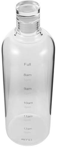 CONGARTENO Bouteille en verre transparent avec marquages horaires résistante chaleur capacité élevée pour eau jus et boissons froides ou chaudes pour sport et bureau