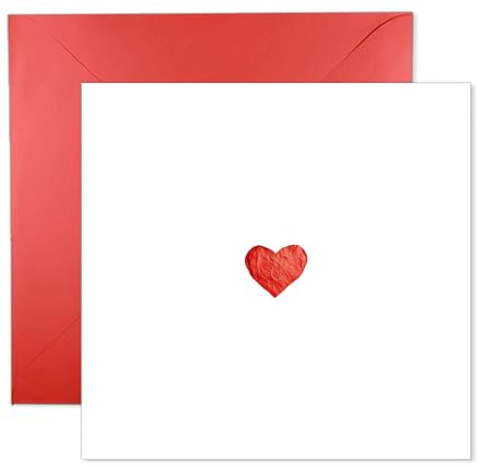 Papa Prints Love Heart Card 145 x 150 mm I Love You Card for Him Her Girlfriend Boyfriend Sister Blank Inside with Envelope