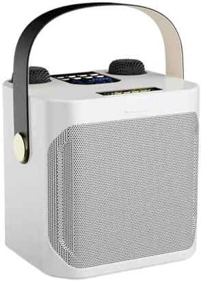 LIXSAZSE Altoparlante Boombox Bluetooth con adozione dell'ultimo chip Bluetooth V3 per un maggiore risparmio energetico, subwoofer ABS, bianco