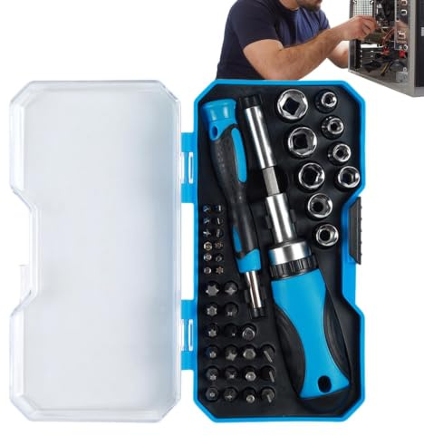 Lot de tournevis magnétiques - Multifonctionnel avec étui de rangement - Outil multifonction à cliquet - Pour voiture, meubles, gadgets, maison, garage, atelier