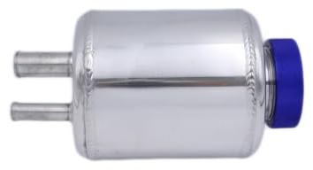 Aluminiumlegering Styrtank Oljefångare Bil Universal Modifiering Vätsketank med klämmor Servostyrningsolja Behållare(Silver)