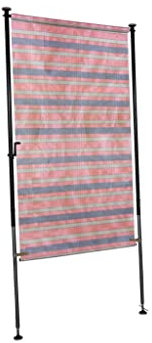 Angerer Balkonsichtschutz, Senkrechtmarkise mit Handkurbel, Terrasse/Balkon, Montage ohne Bohren, Made in Germany, Kunststoff, UV-beständig, höhenverstellbar, wasserabweisend, 120 cm Orange-Beige