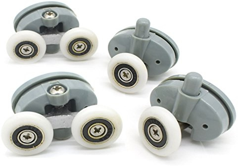 Lot de 8 roulettes papillon pour porte de douche Diamètre 25 mm