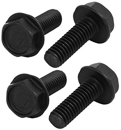 sourcing map 4 Pcs Boulons à embase Hex M6x17mm Vis À Filetage À Gauche Noir Métallique pour Machine De Découpe