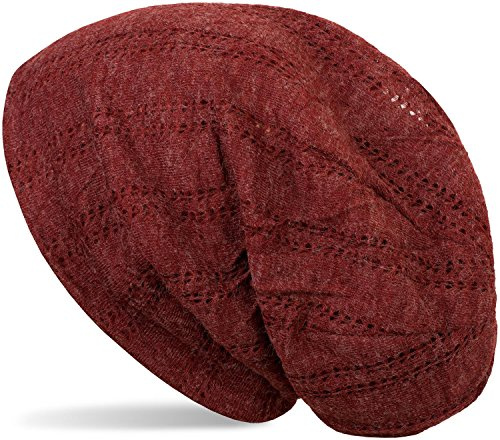 styleBREAKER Unisex Beanie Lochstrick Mütze Feinstrick 60cm | Longbeanie. elastisches Material. Bundweite 25cm. weiche Haptik. Einheitsgröße. modisches Design.