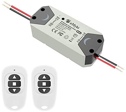eMylo Smart Wireless RF Motor Controller Schalter RF Relaismodul DC 12V Motor Fernsteuerungsschalter 5V-24V 433Mhz Unterstützung Rolltor/elektrische Vorhänge/Wasserpumpe Steuermotor vorwärts/rückwärts