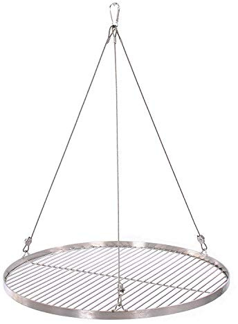 57 cm Grillrost Edelstahl für Schwenkgrill 3 Bein BBQ Grill Rost mit Seil 14 mm Stababstand
