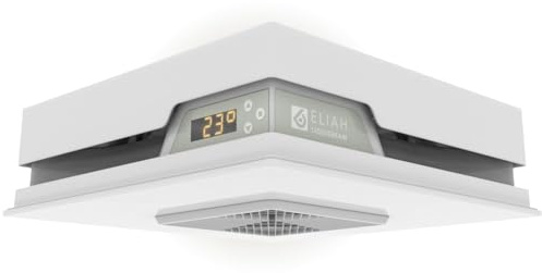 LIQUIDBEAM Wärmedeckenlampe ELIAH: Licht- und Wärmekombination – Elektroheizung ohne Umbau – lässt sich anstatt einer Deckenleuchte installieren und erweitert jeden Raum um eine Schnellheizung