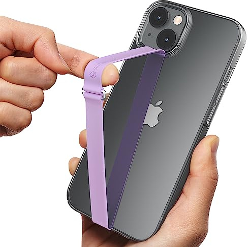 Sinjimoru Silikon Handy Halterung für Finger mit Clip, Handy Fingerhalter für Handyhülle iPhone Fingerhalter Phone Strap Fingerhalterung für iPhone & Android. Sinji Loop Clip 200 Lavendel