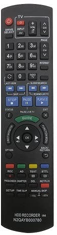 MYHGRC Telecomando di ricambio Panasonic per Panasonic IR6 telecomando registratore IR6 bluray DVD disc HDD registratore DMR-HWT130 DMR-HW120EBK DMR-HWT230 DMR-HWT230EB