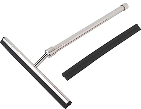 Raclette de douche, poignée extensible, nettoyant pour vitres en acier inoxydable, essuie-glace, brosse de miroir de salle de bain pour portes de douche, salle de bain, fenêtre, vitre de voiture