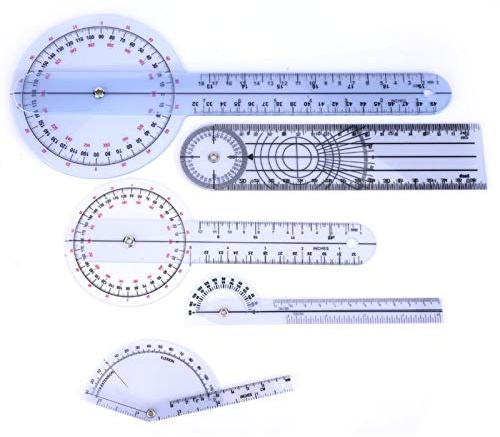 Règle D'angle Numérique,Lot de Rapporteur Lot de 5 Goniomètre de doigt Rapporteur Règle d'angle Inoxydable avec Maintien pour le Travail du Bois Construction